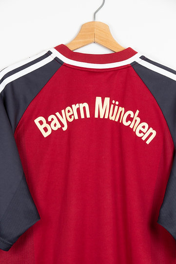 Camisa Bayern de Munique Home 2002/03 - Retrô Adidas Masculino - Vermelho e Azul
