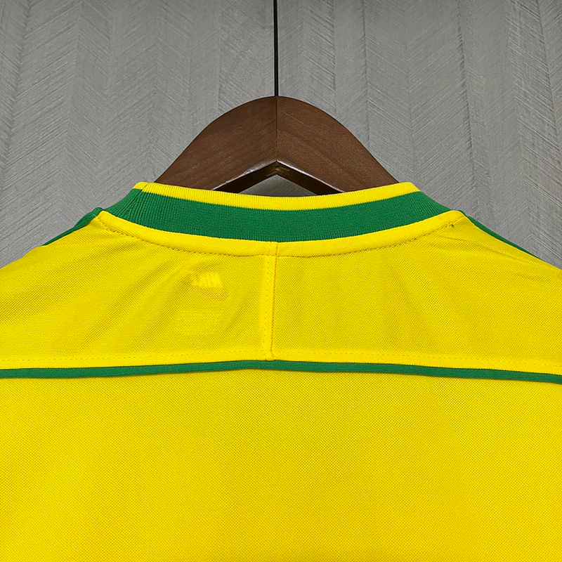 Camisa Brasil Home 1998 - Retrô Nike Masculino - Amarelo
