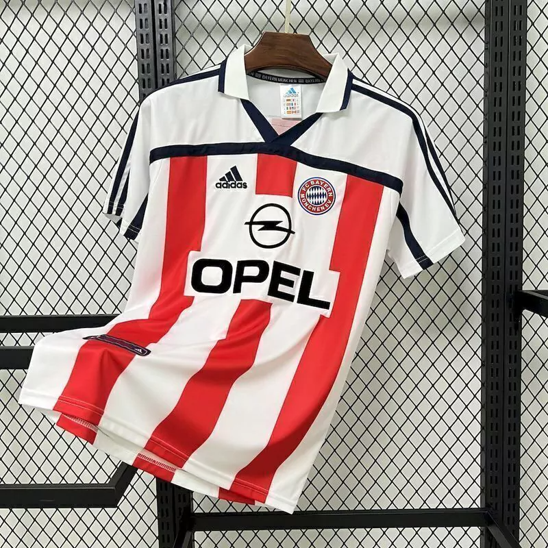 Camisa Bayern de Munique Away 2000/01 - Retrô Adidas Masculino - Branco e Vermelho