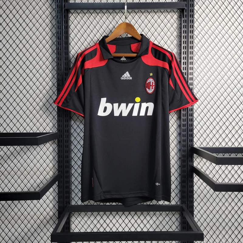Camisa AC Milan Third 2007/08 - Retrô Adidas Masculino - Preto