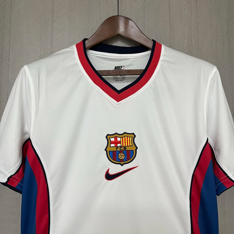 Camisa Barcelona Away 1999/00 - Retrô Nike Masculino - Branco