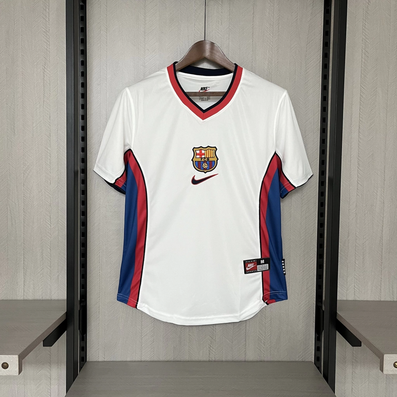 Camisa Barcelona Away 1999/00 - Retrô Nike Masculino - Branco