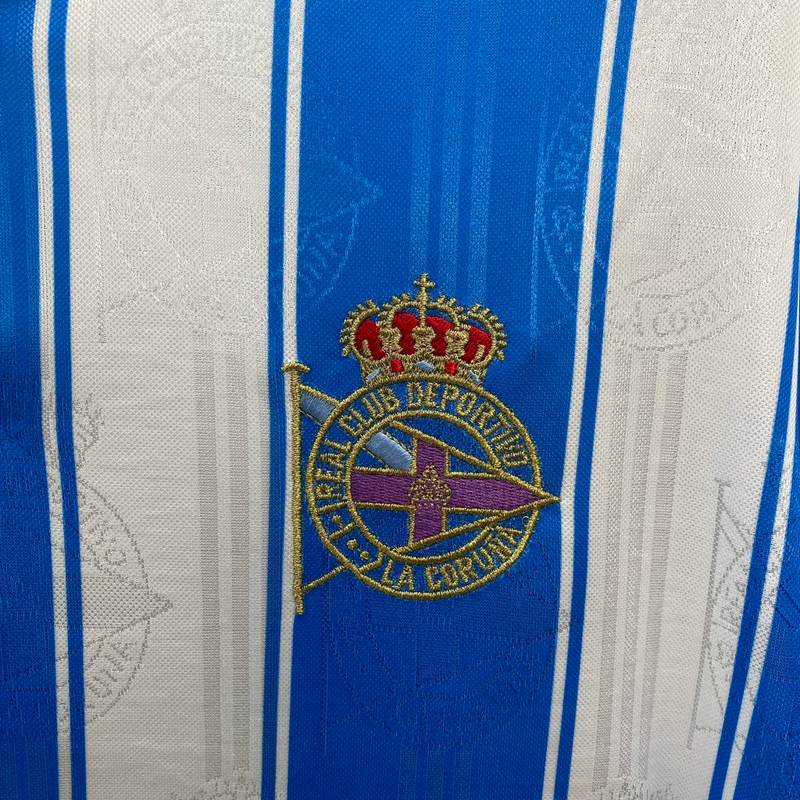 Camisa Deportivo La Coruña Home 1997/98 - Retrô Adidas Masculino - Azul