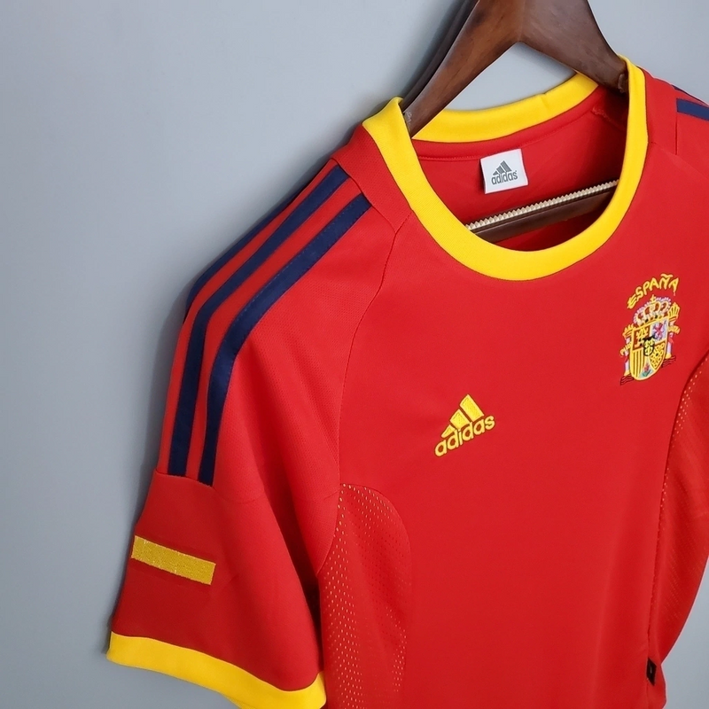 Camisa Espanha Home 2002 - Retrô Adidas Masculino - Vermelho