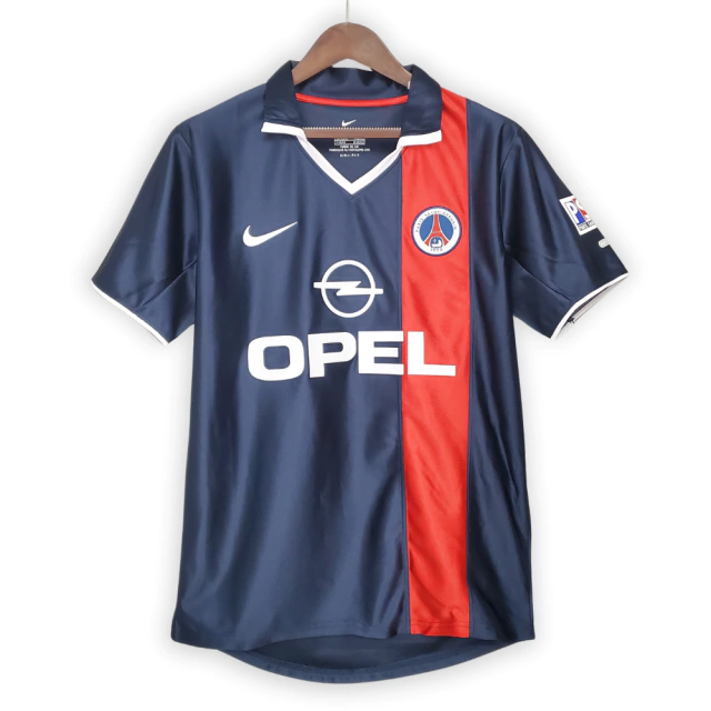 Camisa PSG Home 2001/02 - Retrô Nike Masculino - Azul e vermelho