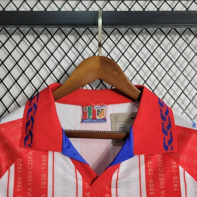 Camisa Atlético de madrid Home 1994/95 - Retrô Puma Masculino - Vermelho e branco