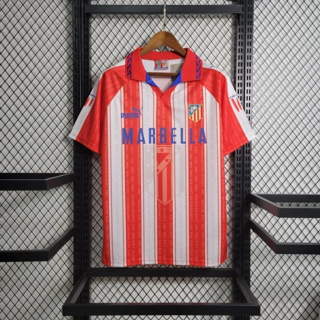 Camisa Atlético de madrid Home 1994/95 - Retrô Puma Masculino - Vermelho e branco