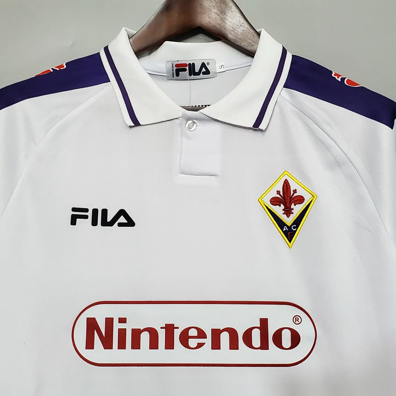 Camisa Fiorentina Away 1999/00 - Retrô Fila Masculino - Branco e roxo