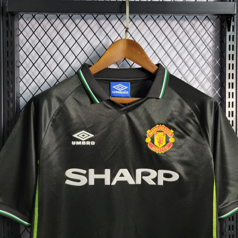 Camisa Manchester United Third 1998/99 - Retrô Umbro Masculino - Preto