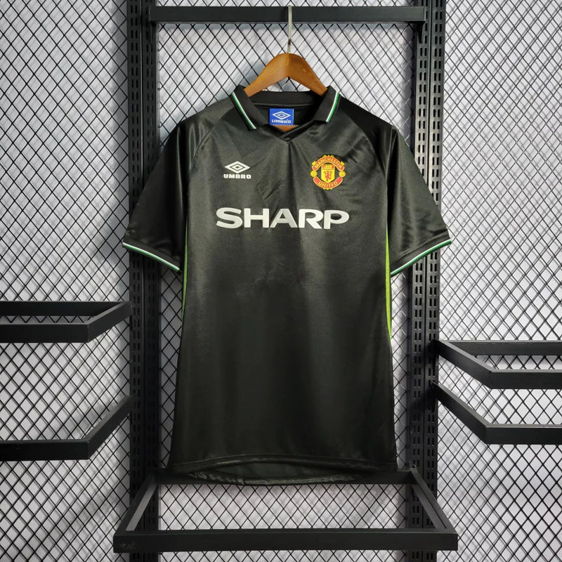 Camisa Manchester United Third 1998/99 - Retrô Umbro Masculino - Preto