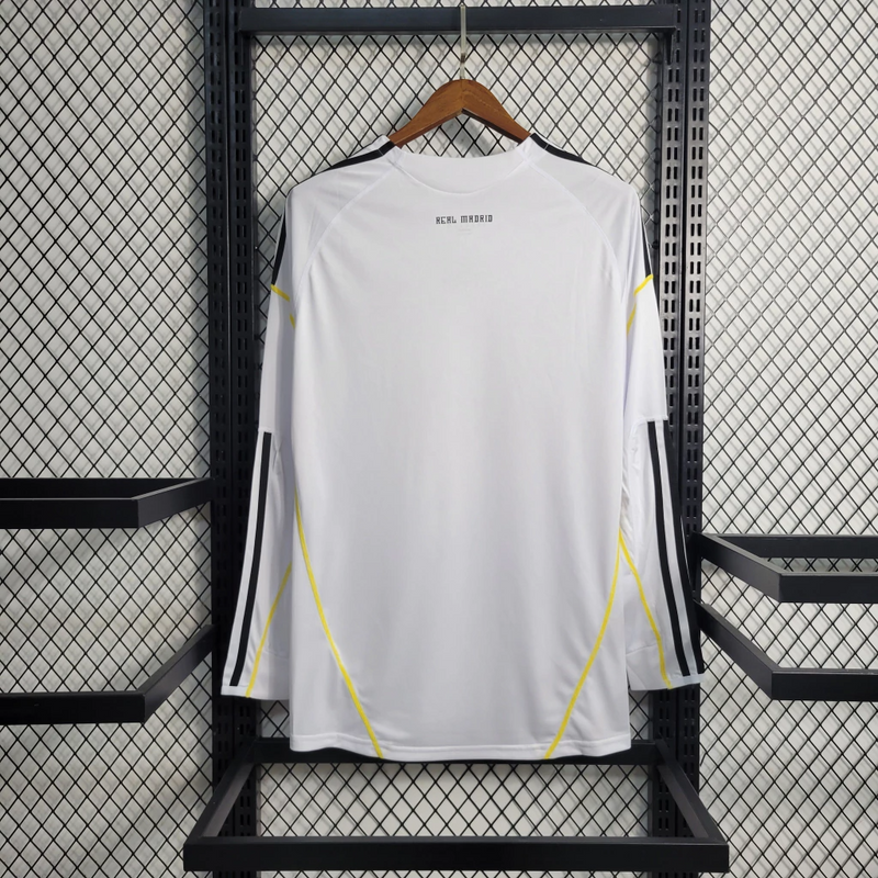 Camisa Real Madrid Home 2009/10 Manga Longa - Retrô Adidas Masculina - Branca