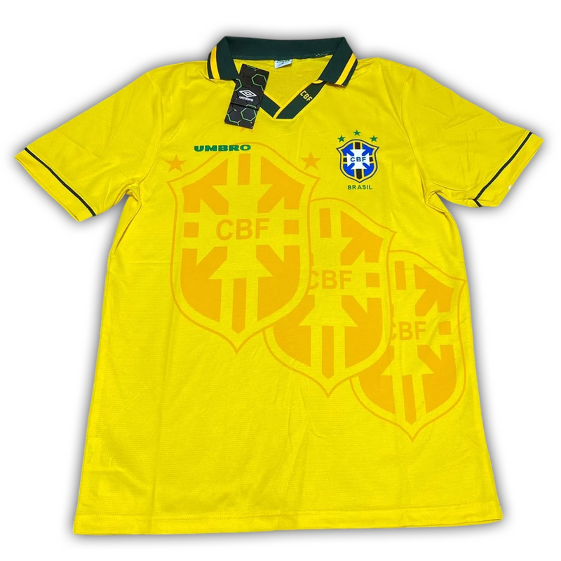 Camisa Brasil Home 1994 - Retrô Umbro Masculino - Amarelo