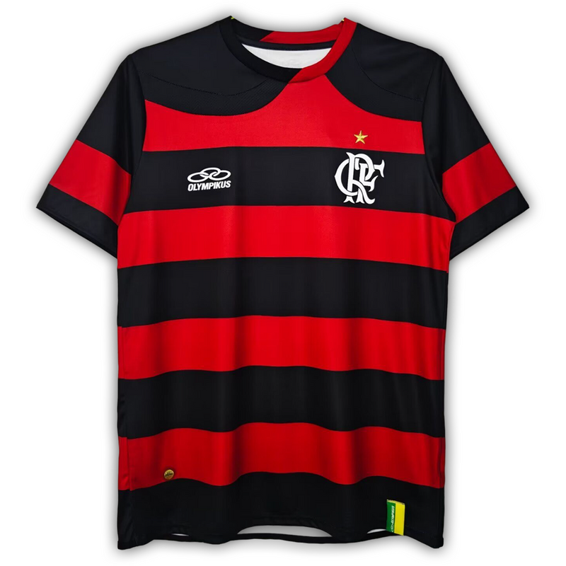 Camisa Flamengo Home 2009/10 - Retrô Olympikus Masculino - Preto e Vermelho