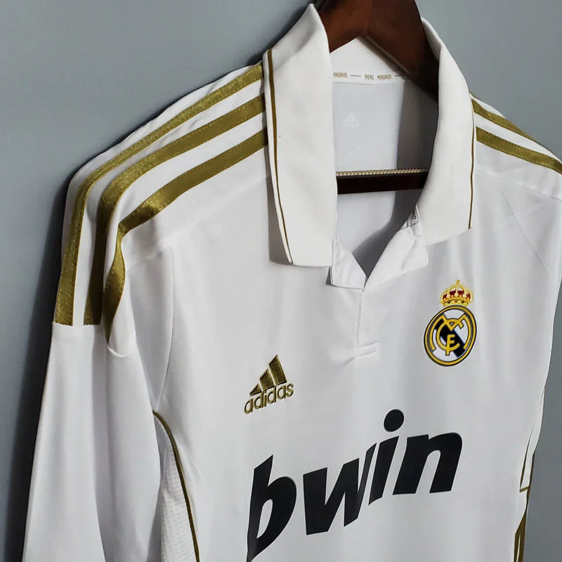 Camisa Real Madrid Home 2011/12 Manga Longa - Retrô Adidas Masculina - Branca