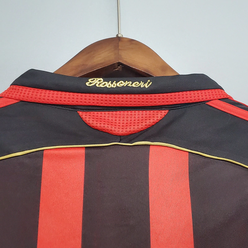 Camisa AC Milan Home 2006/07 - Retrô Adidas Masculino - Preto e Vermelho