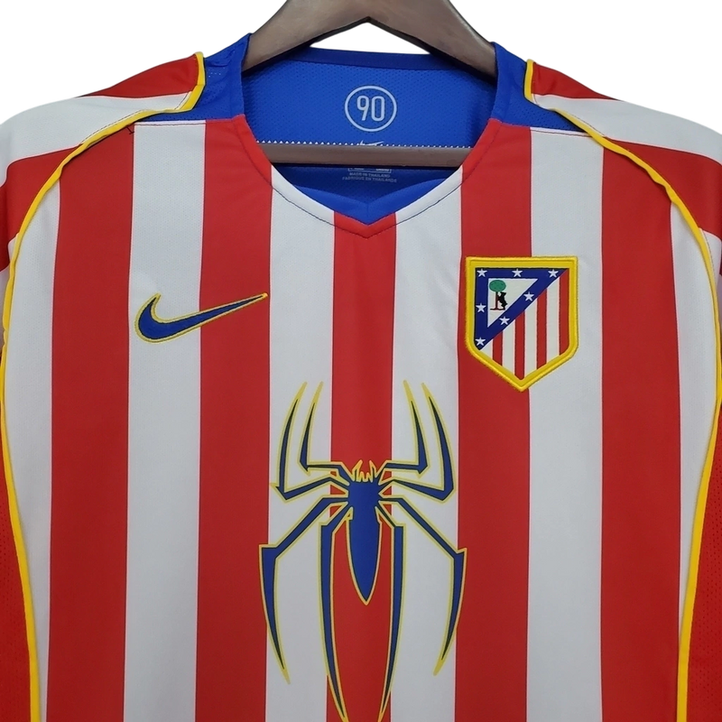 Camisa Atletico de Madrid Home 2004/05 - Retrô Adidas Masculino - Vermelho e Branco