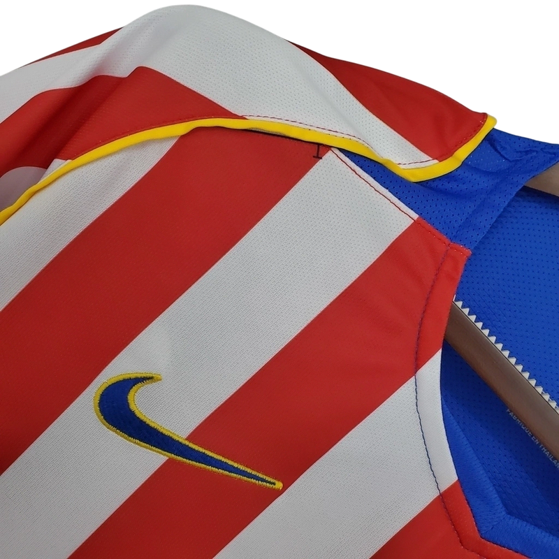 Camisa Atletico de Madrid Home 2004/05 - Retrô Adidas Masculino - Vermelho e Branco