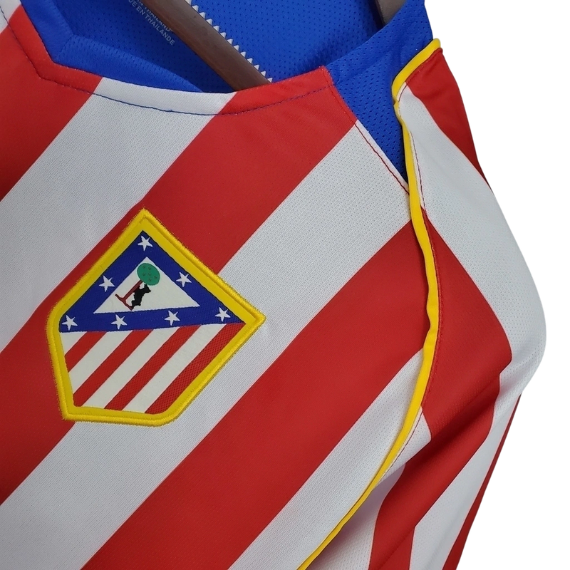 Camisa Atletico de Madrid Home 2004/05 - Retrô Adidas Masculino - Vermelho e Branco