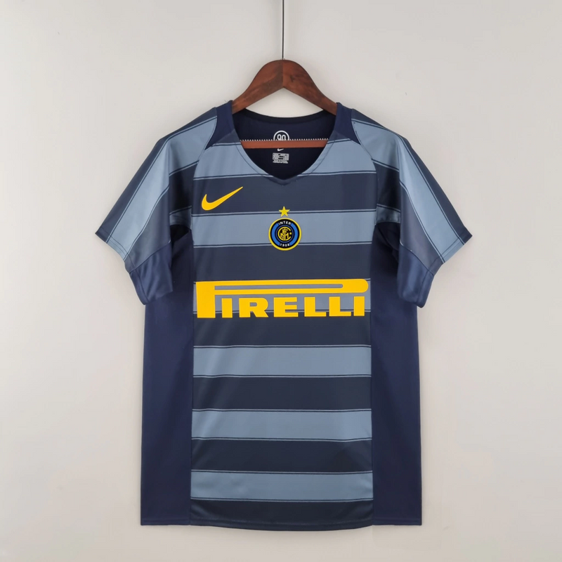 Camisa Inter de Milão Third 2004/05 - Retrô Nike Masculino - Preto e Azul