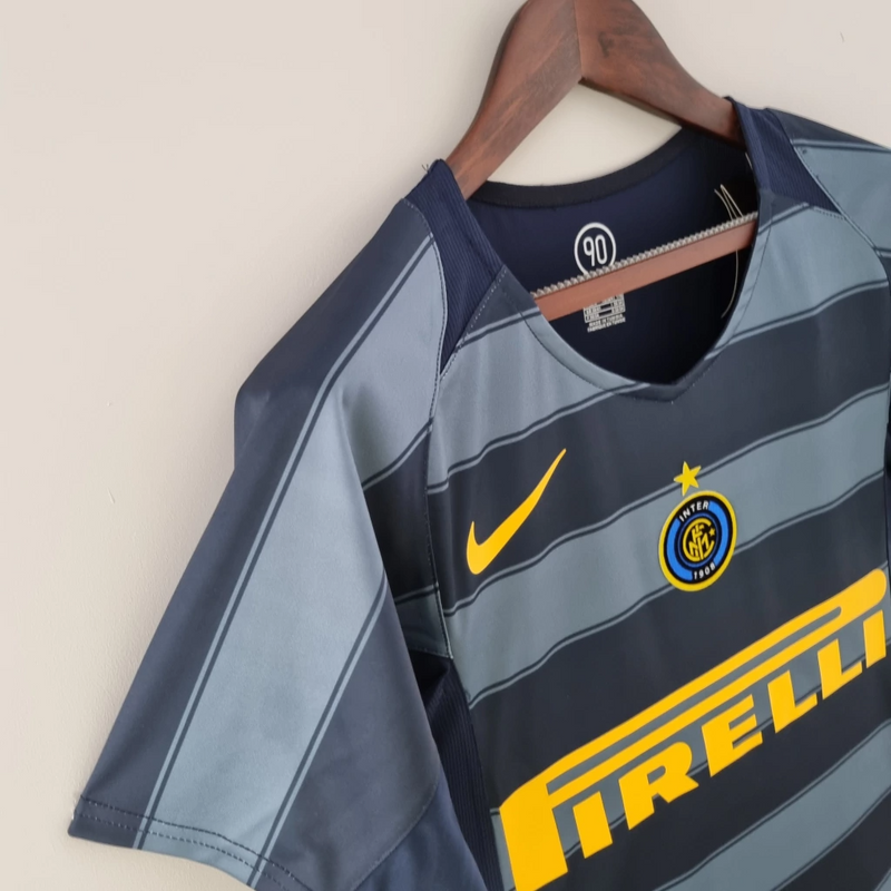 Camisa Inter de Milão Third 2004/05 - Retrô Nike Masculino - Preto e Azul