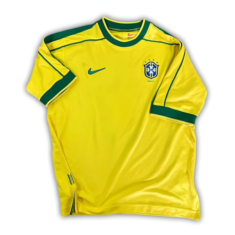 Camisa Brasil Home 1998 - Retrô Nike Masculino - Amarelo