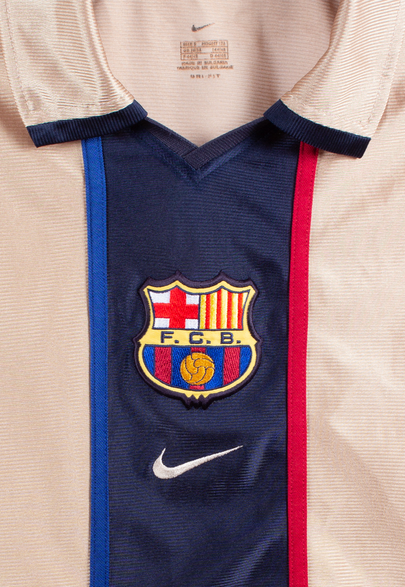 Camisa Barcelona Away 2001/02 - Retrô Nike Masculino - Bege