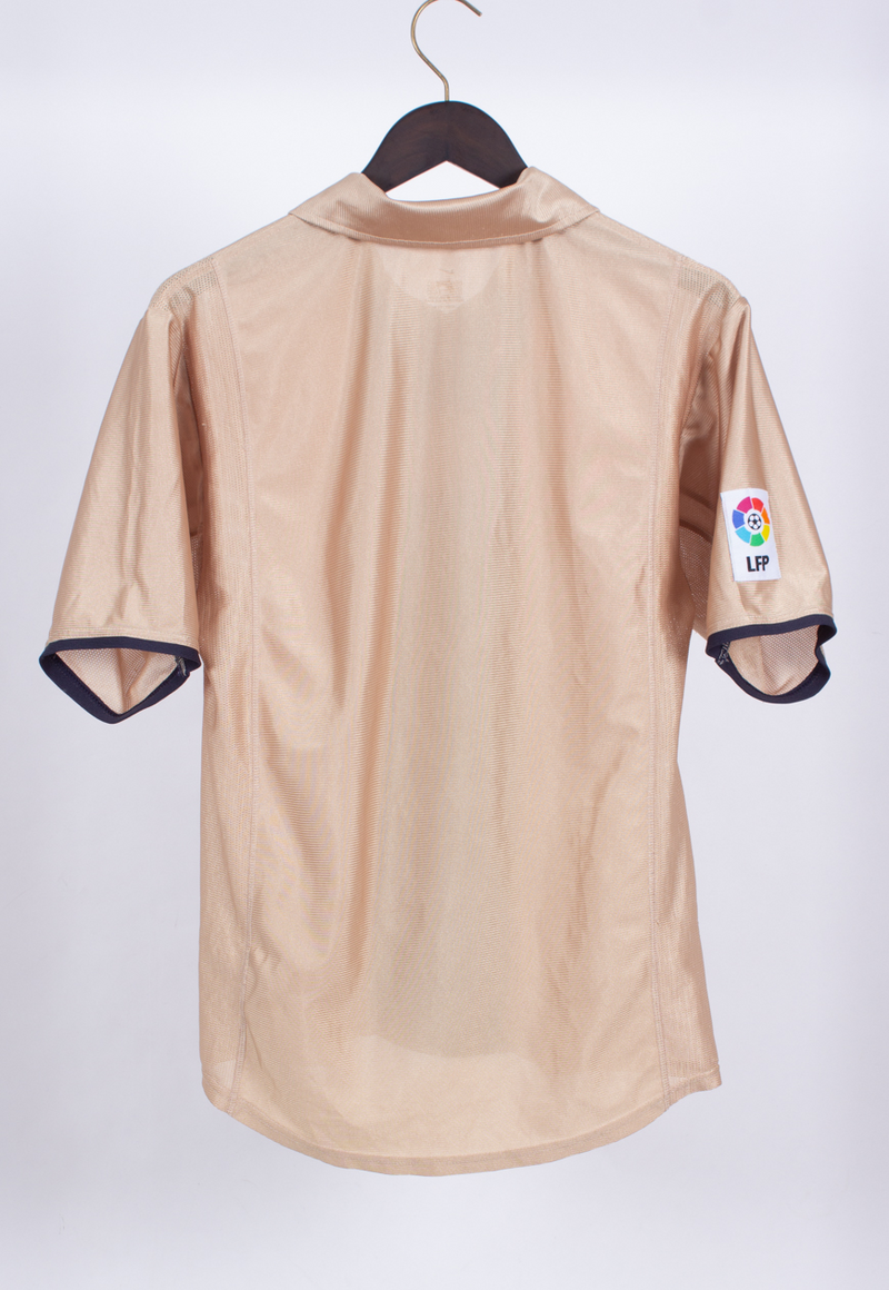 Camisa Barcelona Away 2001/02 - Retrô Nike Masculino - Bege