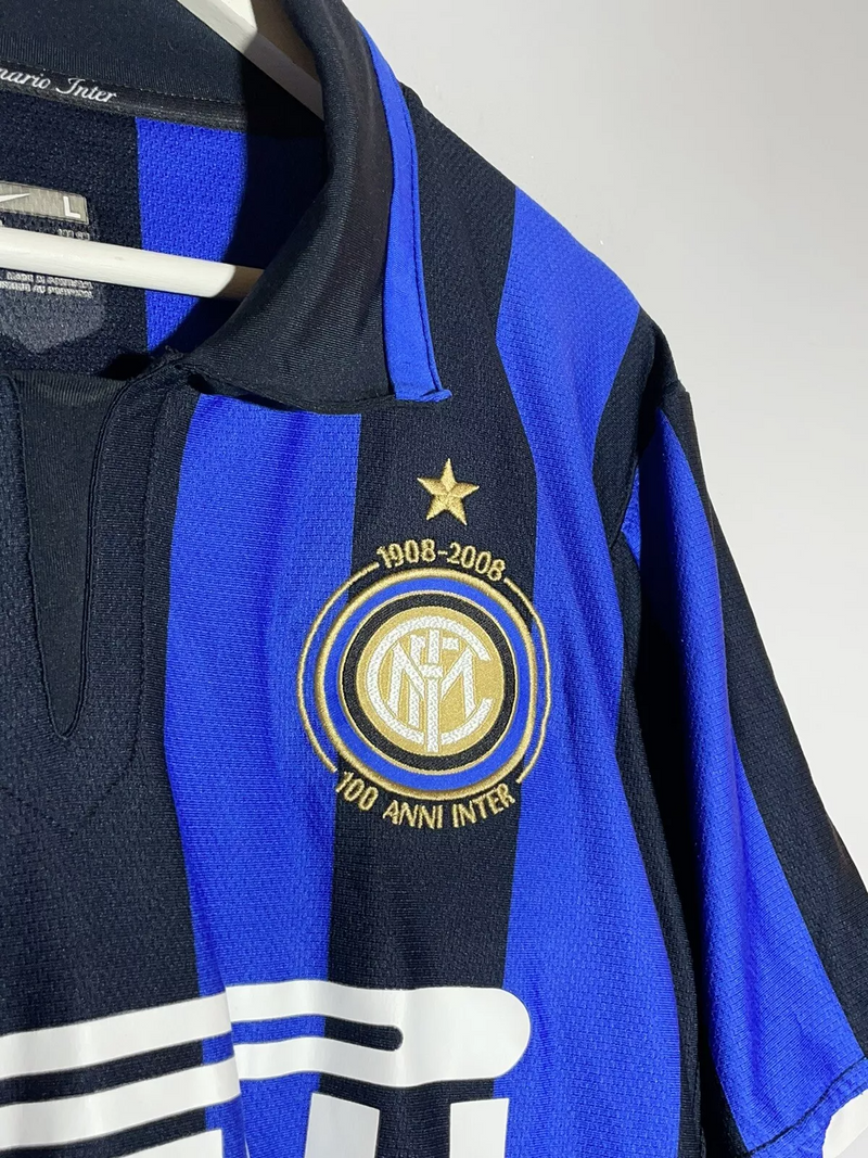 Camisa Inter de Milão Home 2007/08 - Retrô Nike Masculino - Preto e Azul