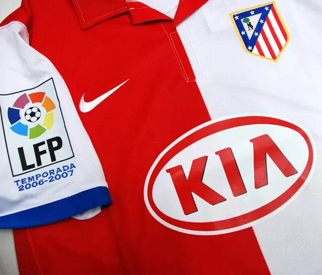 Camisa Atlético de Madrid Home 2006/07 - Retrô Nike Masculino - Branco e vermelho