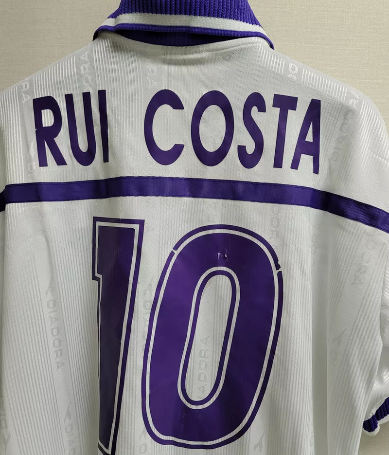Camisa Fiorentina Away 2000/01 - Retrô Diadora Masculino - Branco e roxo
