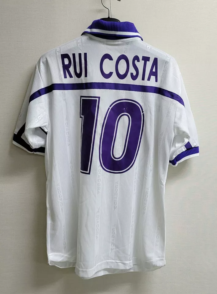 Camisa Fiorentina Away 2000/01 - Retrô Diadora Masculino - Branco e roxo