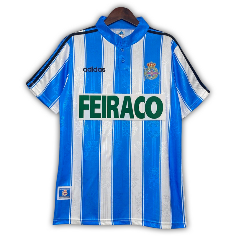 Camisa Deportivo La Coruña Home 1997/98 - Retrô Adidas Masculino - Azul