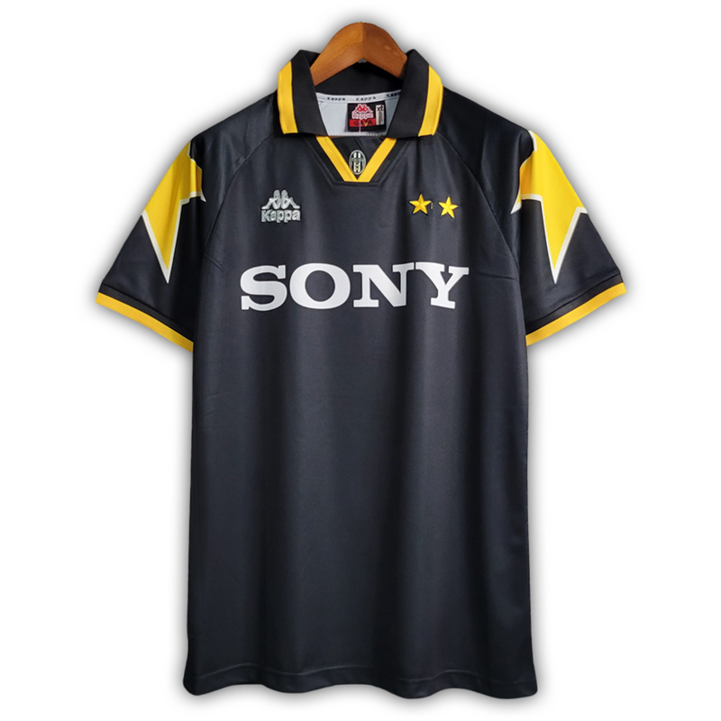 Camisa Juventus Third 1995/97 - Retrô Kappa Masculino - Preto e Amarelo