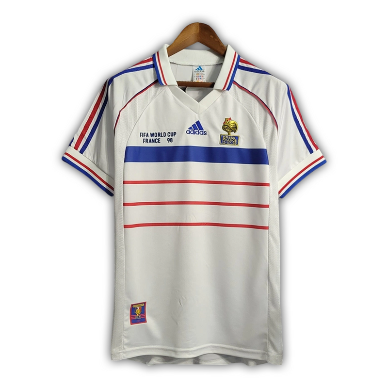 Camisa França Away 1998 - Retrô Adidas Masculino - Branco